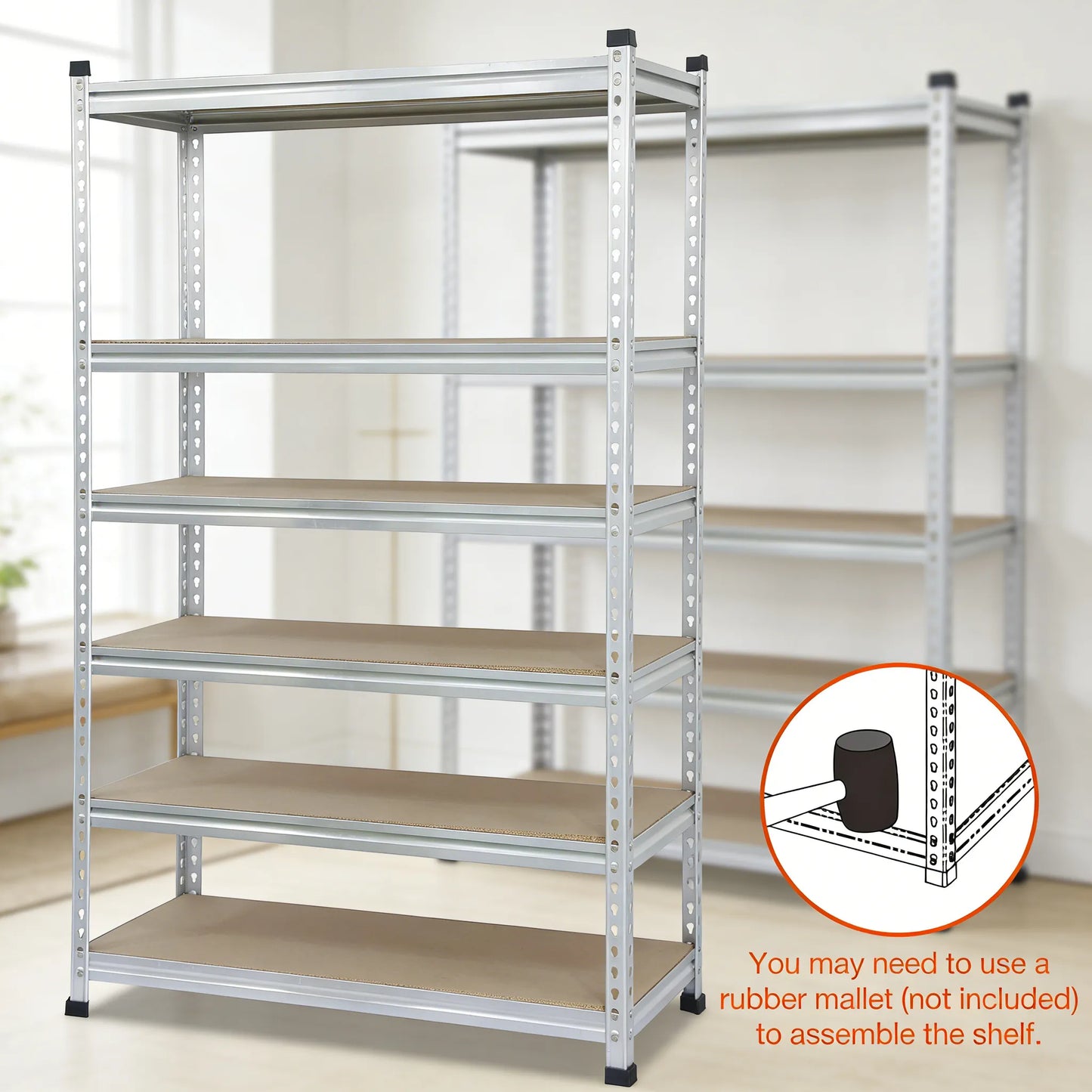 Aluminum 5-Tier Shelf, Double-Post & Sturdy Rack