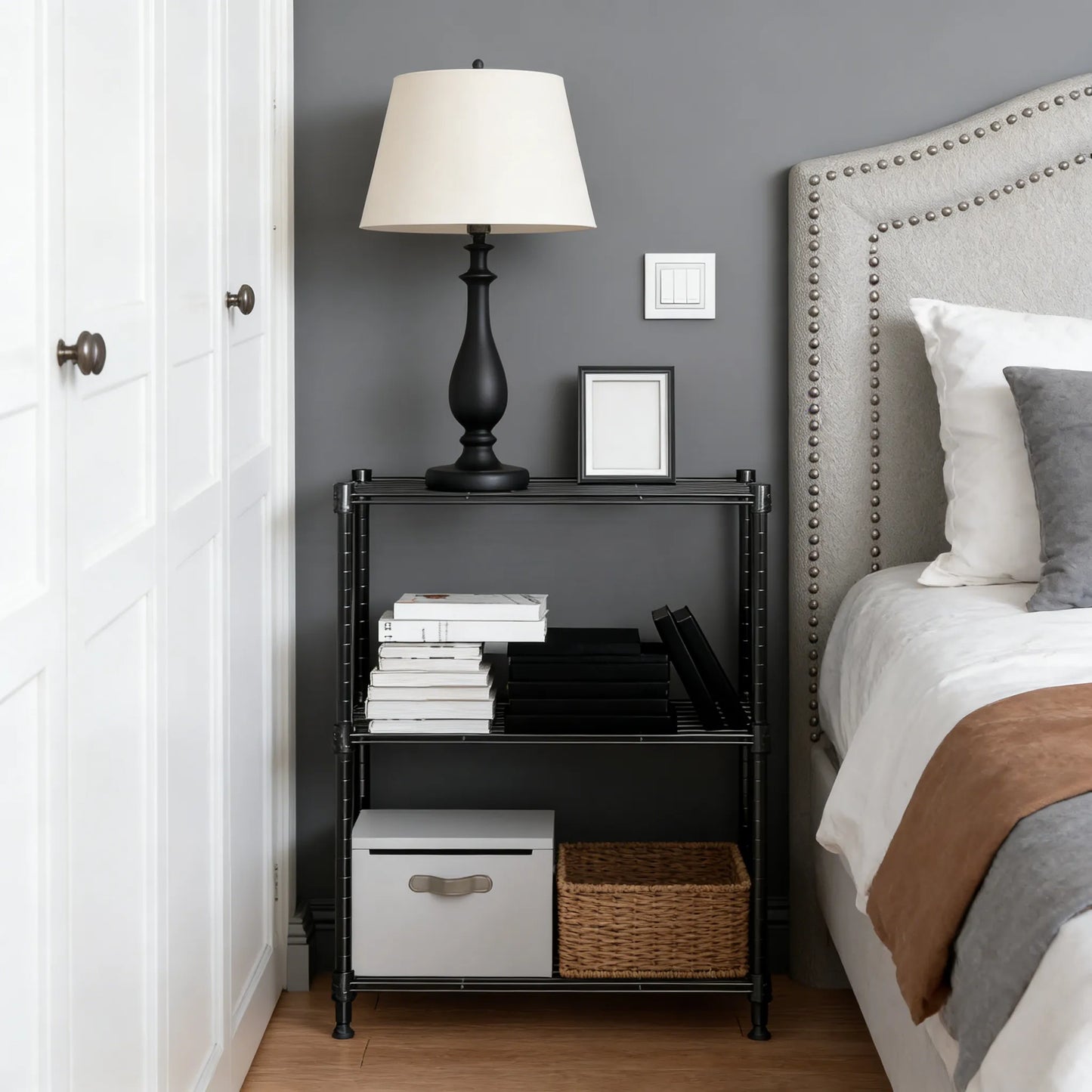 3-Tier Steel Rack, 450 lbs Capacity for Home & Office