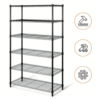 5-Tier Steel Rack, Heavy Duty & Adjustable for Kitchen & Garage