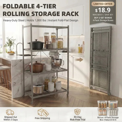 No Tools Required! Convenient 360° Rotating Shelf for Any Room