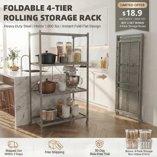 No Tools Required! Convenient 360° Rotating Shelf for Any Room