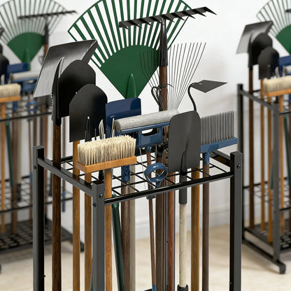 Heavy-Duty Garden Tool Rack, Steel Large-Capacity Vertical Organizer