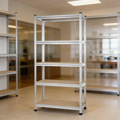 Aluminum 5-Tier Shelf, Double-Post & Sturdy Rack
