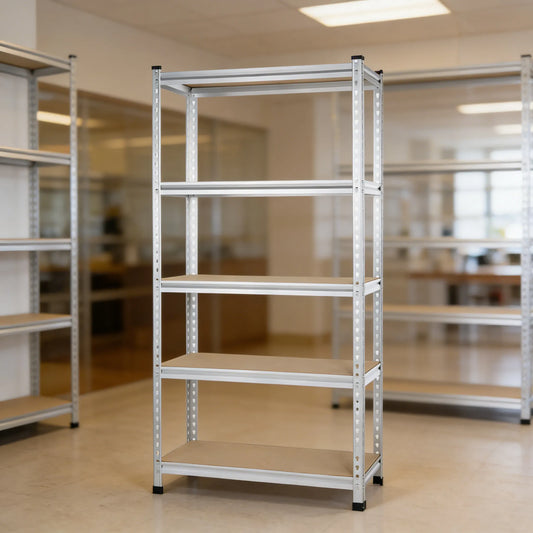 Aluminum 5-Tier Shelf, Double-Post & Sturdy Rack