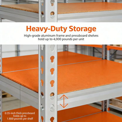 Aluminum 5-Tier Shelf, Double-Post & Sturdy Rack