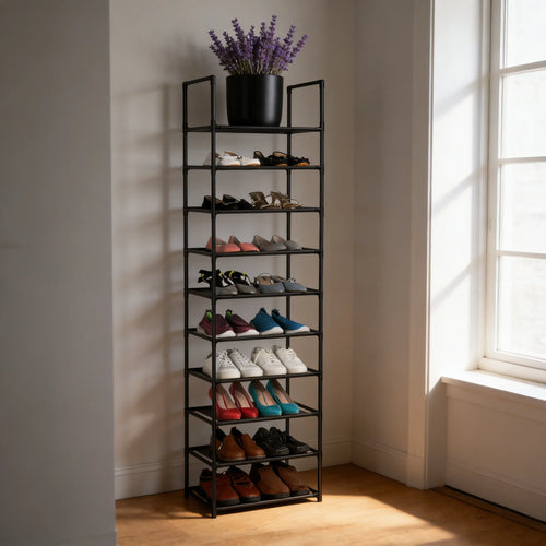 10-Tier Shoe Rack, Sturdy & High-Capacity
