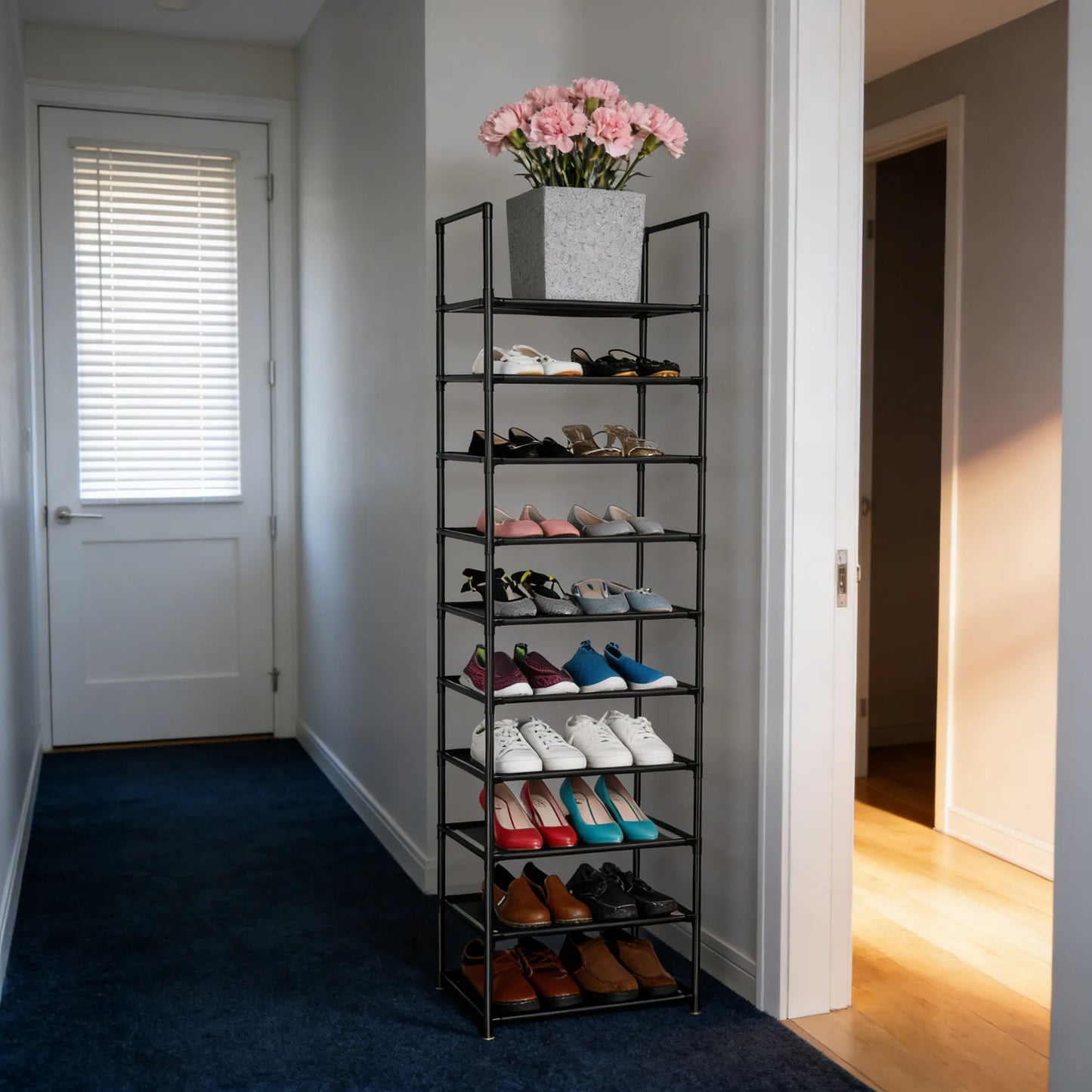 10-Tier Shoe Rack, Sturdy & High-Capacity