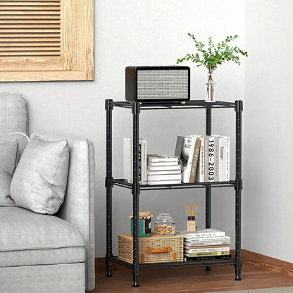 3-Tier Steel Rack, 450 lbs Capacity for Home & Office
