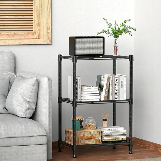 3-Tier Steel Rack, 450 lbs Capacity for Home & Office