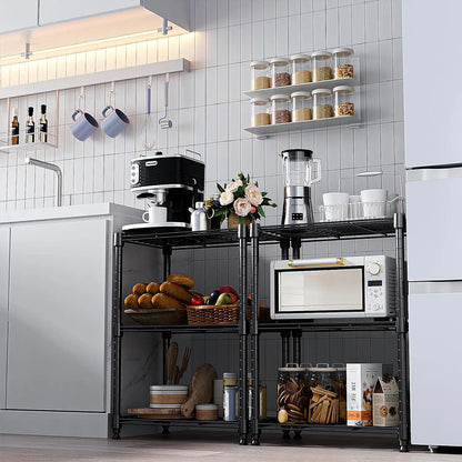 3-Tier Steel Rack, 450 lbs Capacity for Home & Office