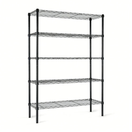 5-Tier Steel Rack, Heavy Duty & Adjustable for Kitchen & Garage